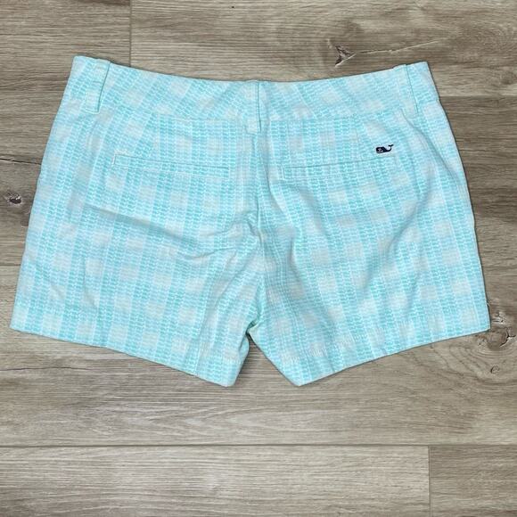 Vineyard Vines Women's Cotton Jacquard Gingham Whale Dayboat Shorts sz 00 - Picture 4 of 7